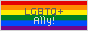 A button of the rainbow flag with the words 'LGBTQ+ Ally!' on it.
