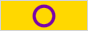 A button of the intersex flag.