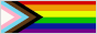 A button of the inclusive pride flag.