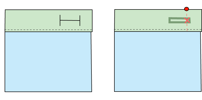 A diagram showing how to mark the buttonhole and how to mark where the button should go.